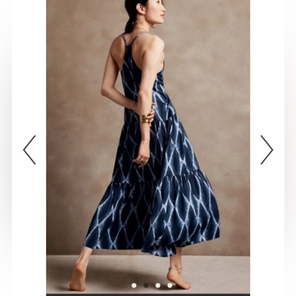 Banana Republic Dresses & Skirts - 406 Banana Republic Patterned Maxi Dress Tiered Blue XL